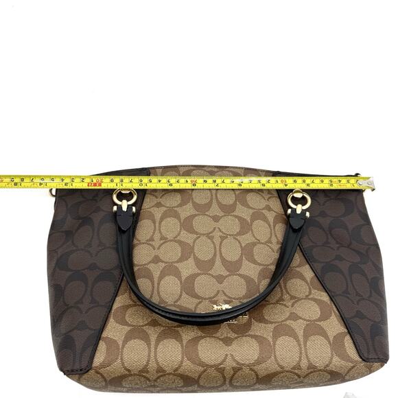 Coach C6838 Kacey Satchel In Colorblock/Blocked Signature Canvas/Brown & Black - Picture 16 of 16